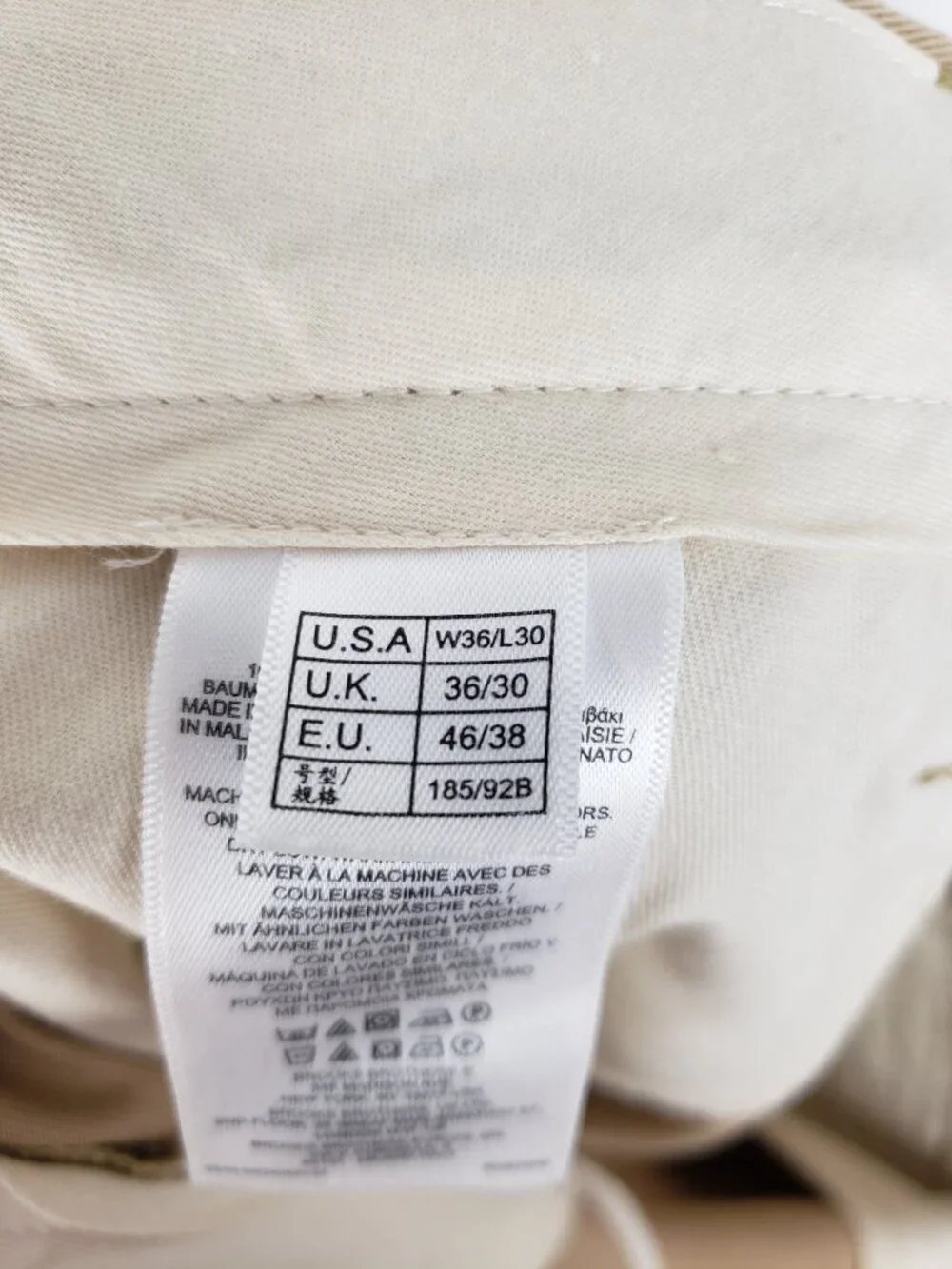 Brooks Brothers Advantage Chino Clark Fit Khaki Pants 100% Cotton Mens 36x30